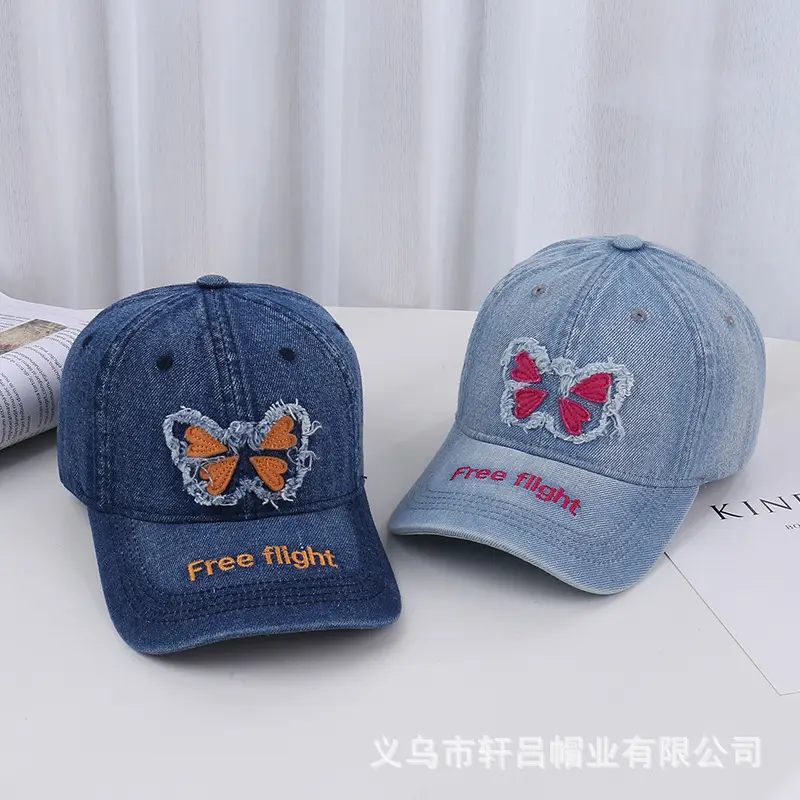 American Style Embroidered Butterfly Cap Women Spring Summer Sunshade - Image 9