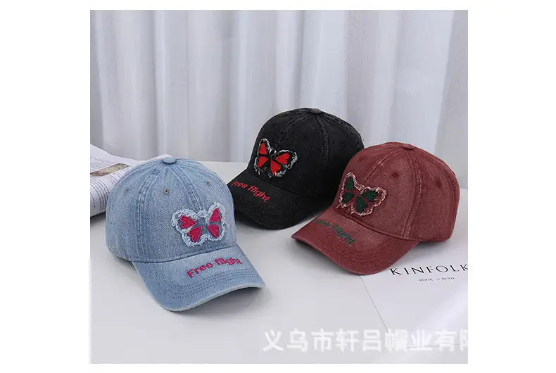American Style Embroidered Butterfly Cap Women Spring Summer Sunshade — feature 35