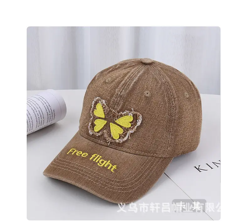American Style Embroidered Butterfly Cap Women Spring Summer Sunshade — feature 37