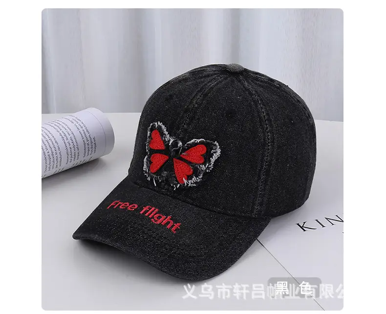 American Style Embroidered Butterfly Cap Women Spring Summer Sunshade — feature 38