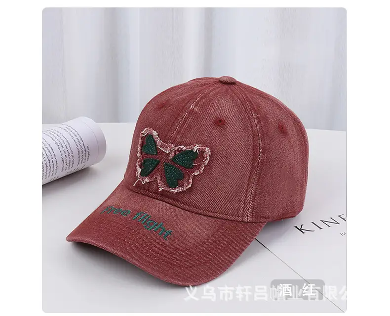 American Style Embroidered Butterfly Cap Women Spring Summer Sunshade — feature 39