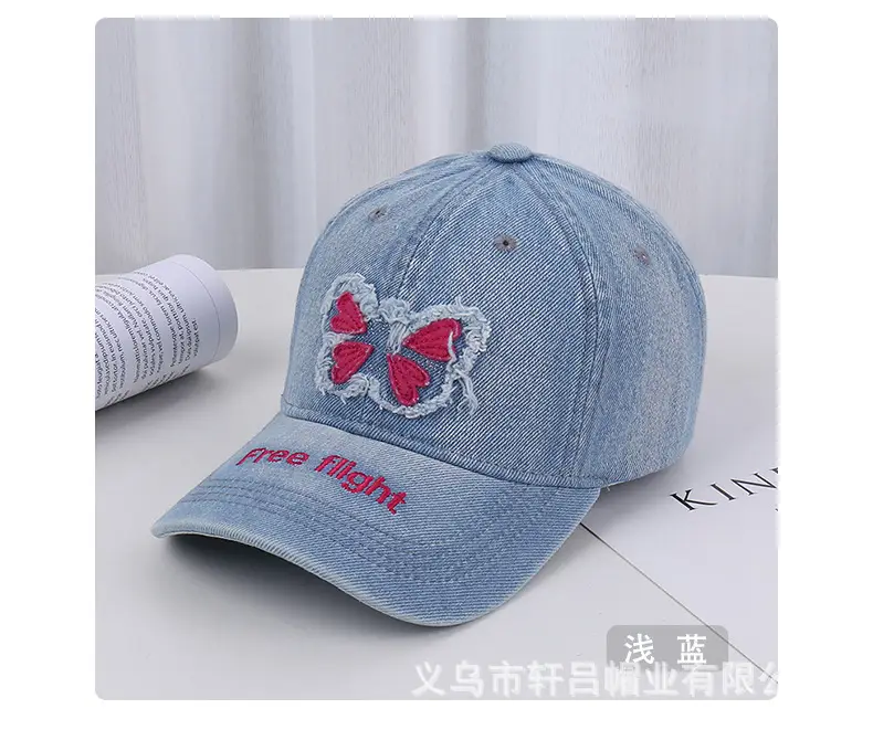 American Style Embroidered Butterfly Cap Women Spring Summer Sunshade — feature 40