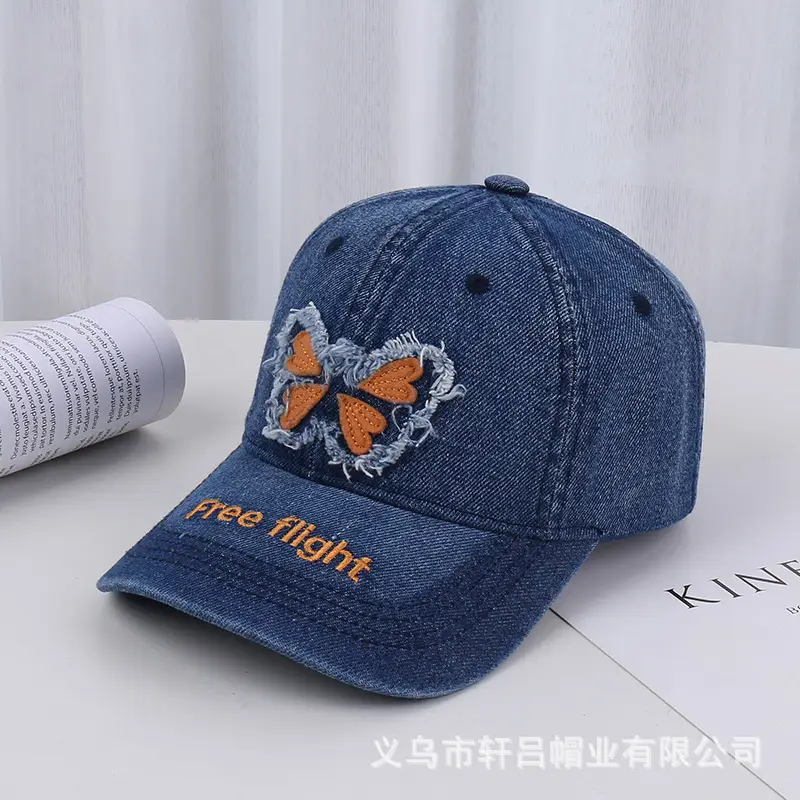American Style Embroidered Butterfly Cap Women Spring Summer Sunshade - Image 6