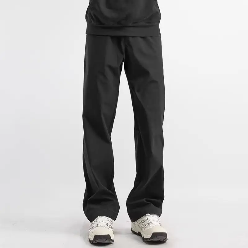 Men's Black Straight Leg Casual Pants Autumn Loose Fit — feature 1