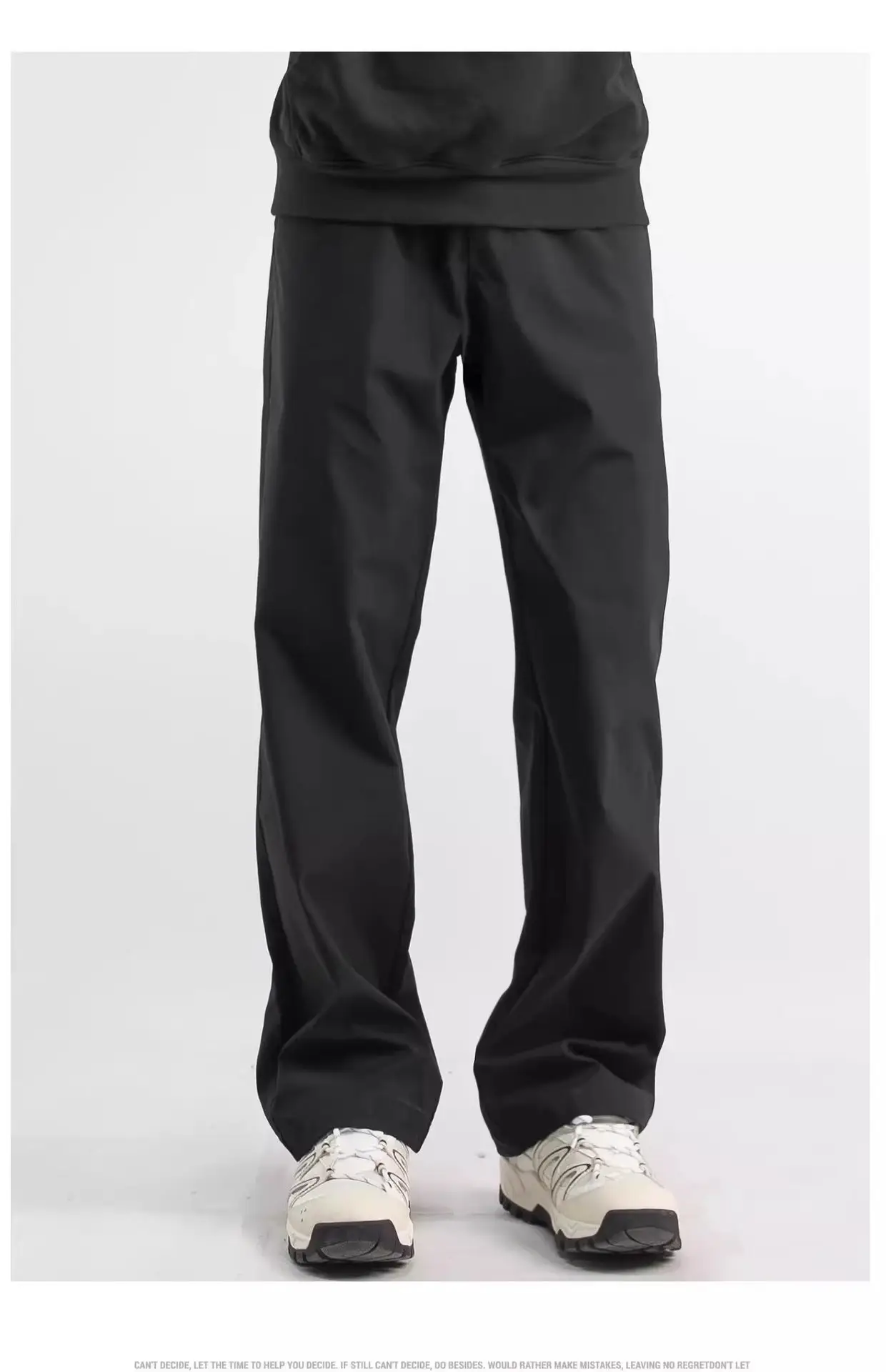 Men's Black Straight Leg Casual Pants Autumn Loose Fit — feature 12