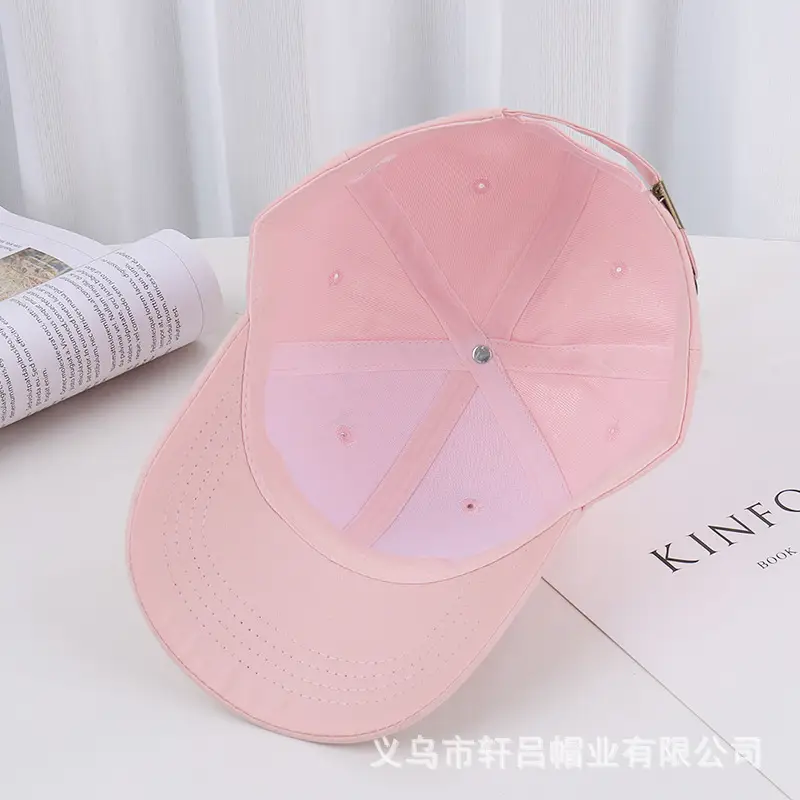 Pink Beaded Baseball Cap for Women Spring Summer