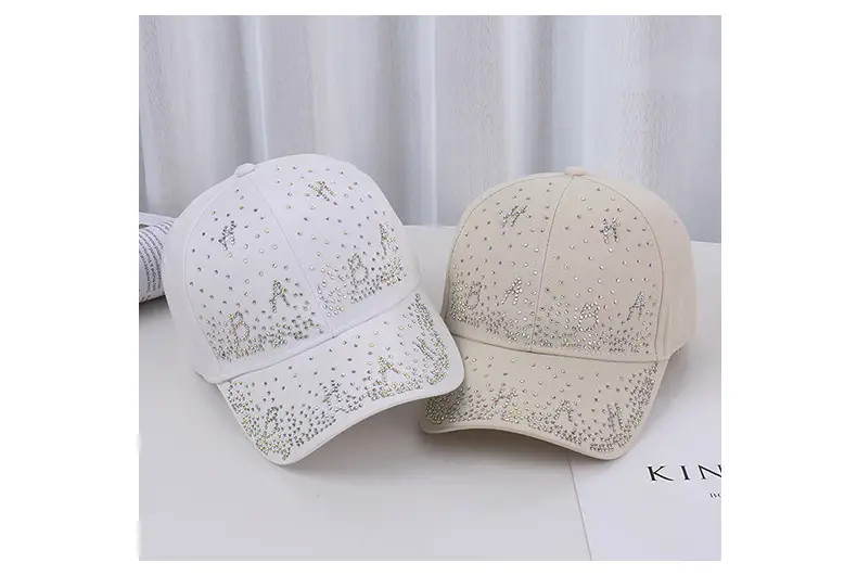 Pink Beaded Baseball Cap for Women Spring Summer — feature 4