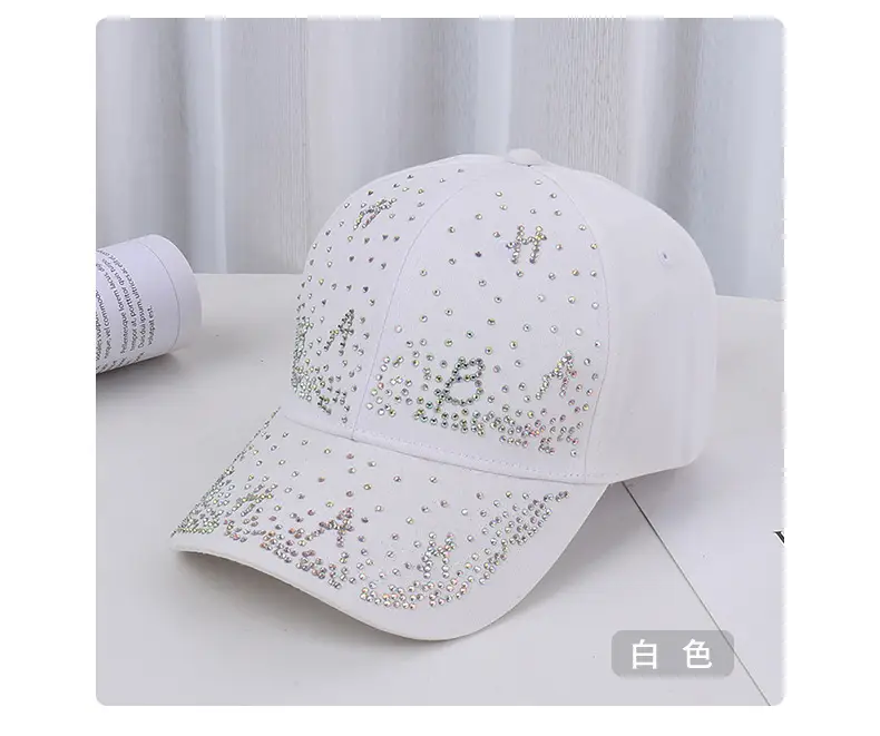 Pink Beaded Baseball Cap for Women Spring Summer — feature 9