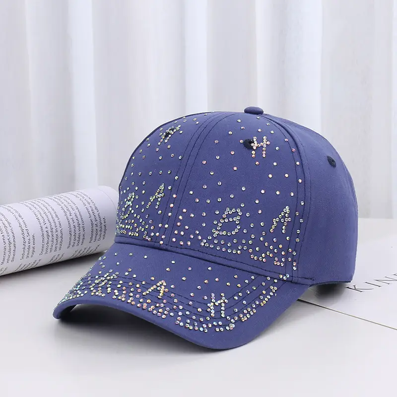 Pink Beaded Baseball Cap for Women Spring Summer