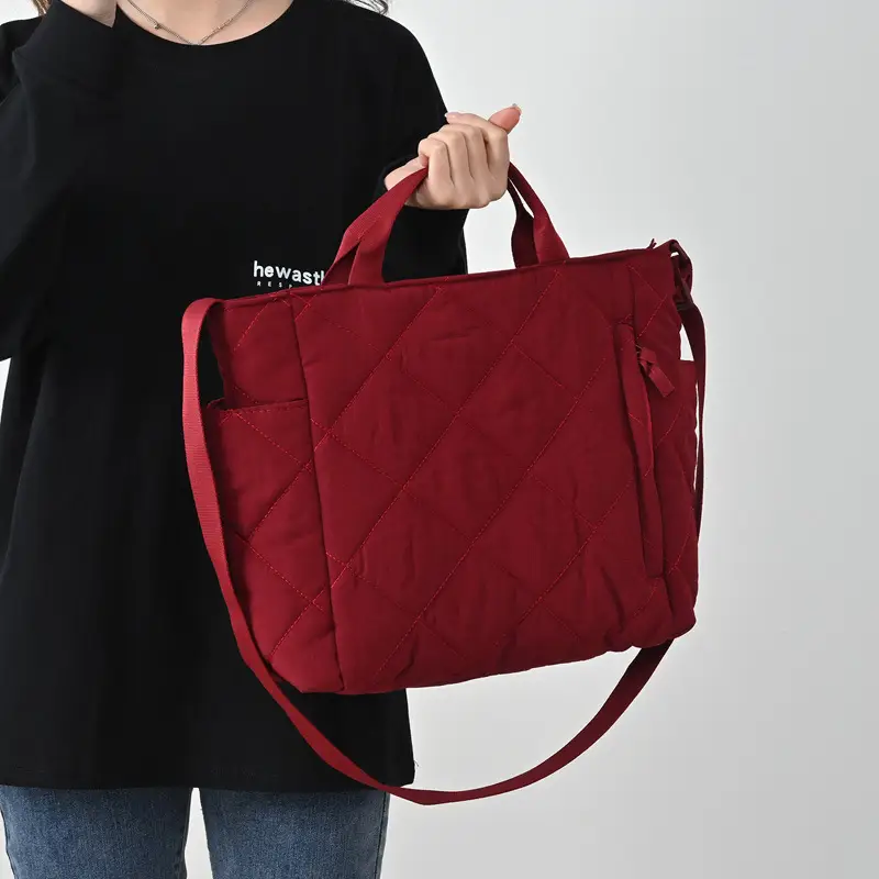 Blue Quilted Women's Tote Bag 2024 New Arrival - Image 11