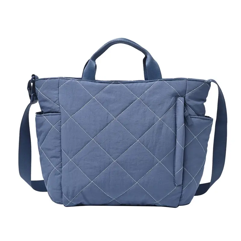 Blue Quilted Women's Tote Bag 2024 New Arrival - Image 13