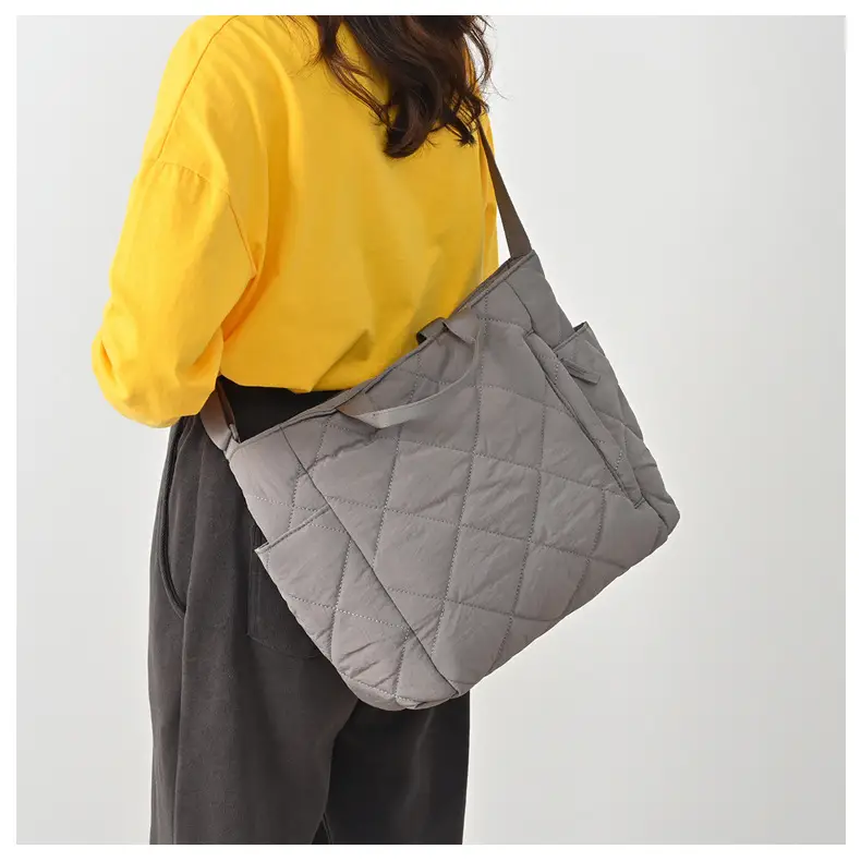 Blue Quilted Women's Tote Bag 2024 New Arrival — feature 15