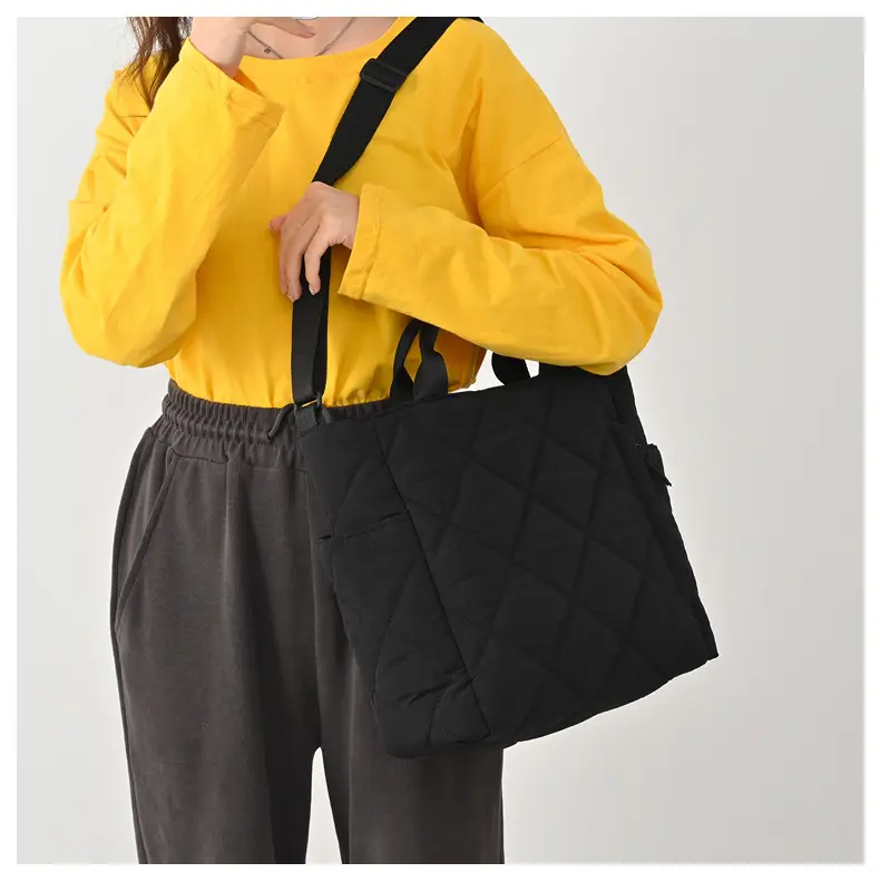 Blue Quilted Women's Tote Bag 2024 New Arrival — feature 16