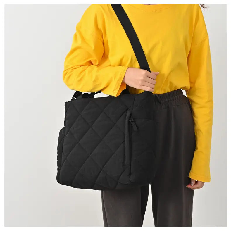 Blue Quilted Women's Tote Bag 2024 New Arrival — feature 17