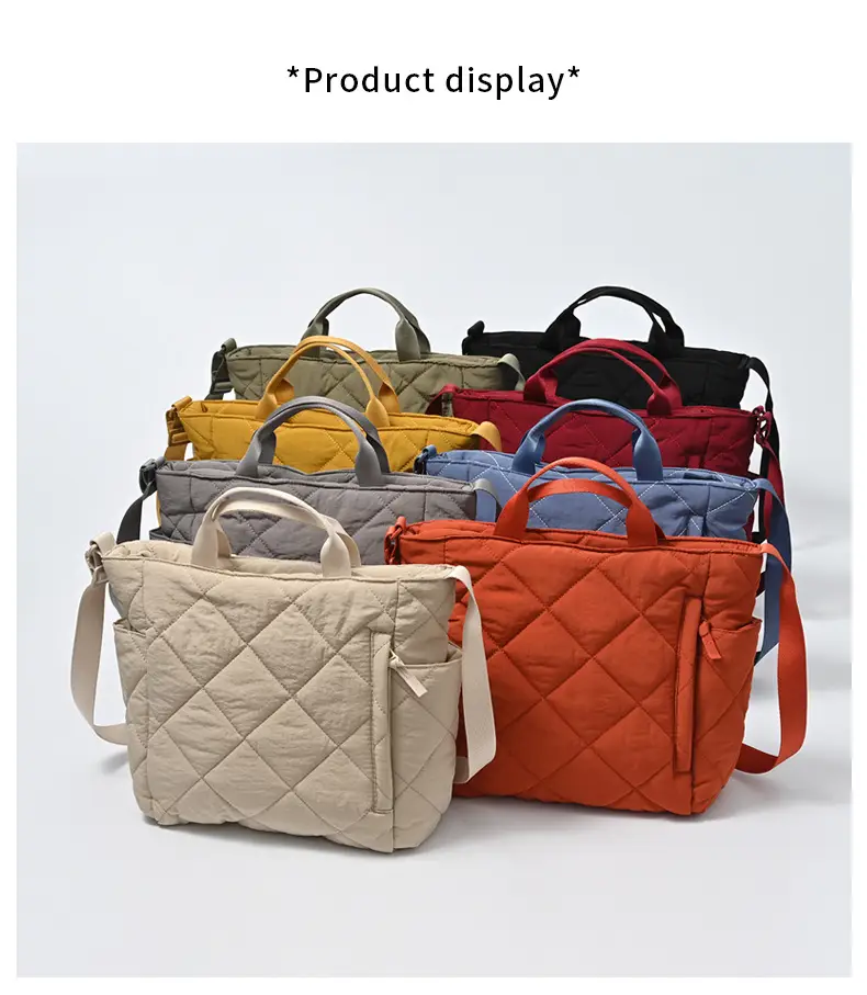 Blue Quilted Women's Tote Bag 2024 New Arrival — feature 18