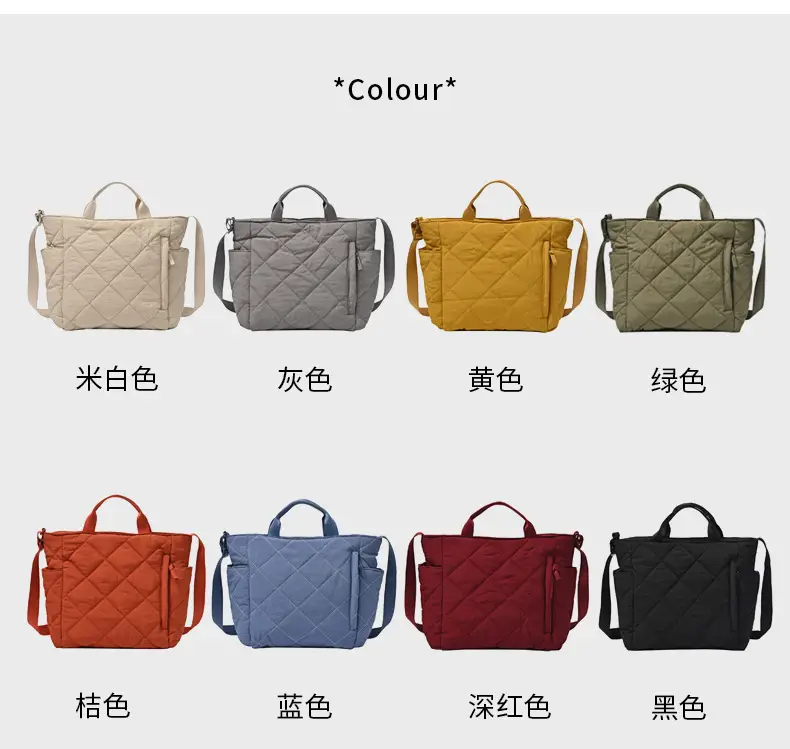 Blue Quilted Women's Tote Bag 2024 New Arrival — feature 3