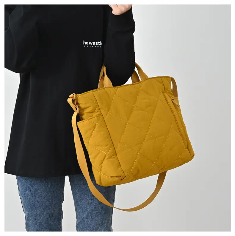 Blue Quilted Women's Tote Bag 2024 New Arrival — feature 7