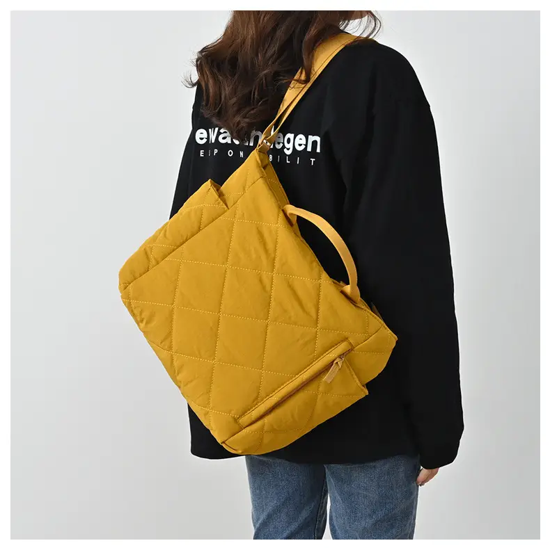 Blue Quilted Women's Tote Bag 2024 New Arrival — feature 8