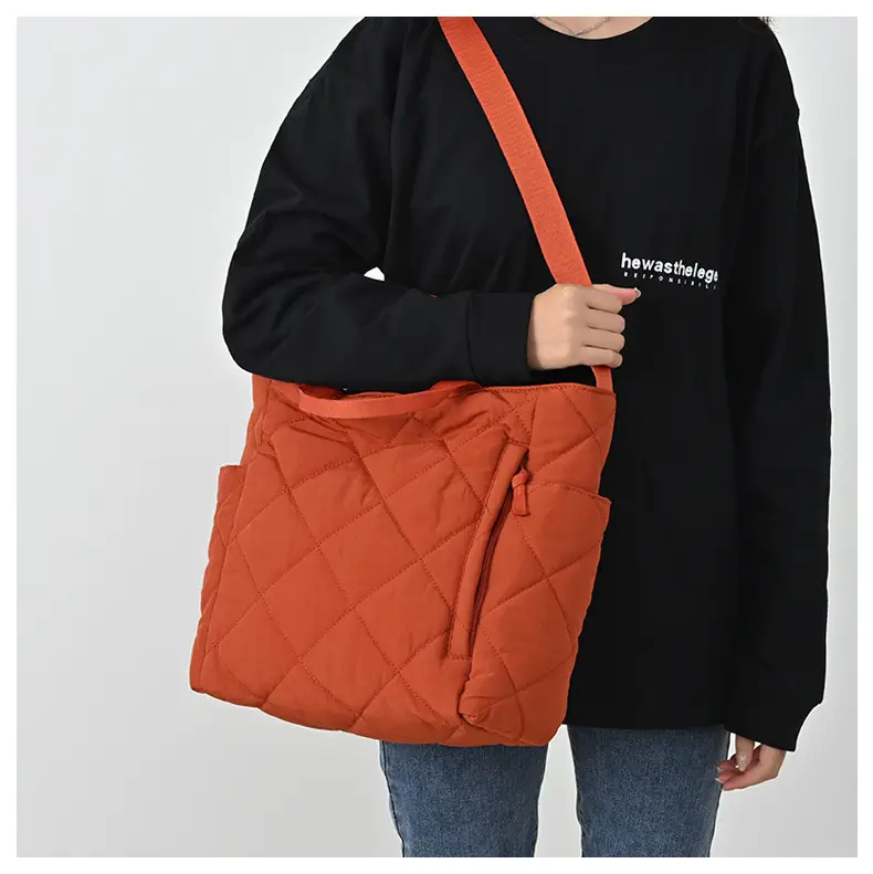 Blue Quilted Women's Tote Bag 2024 New Arrival — feature 9