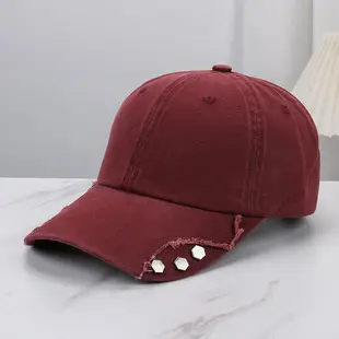 Women's Pink, White & Black Mesh Baseball Caps with Rhinestone Flower — feature 7