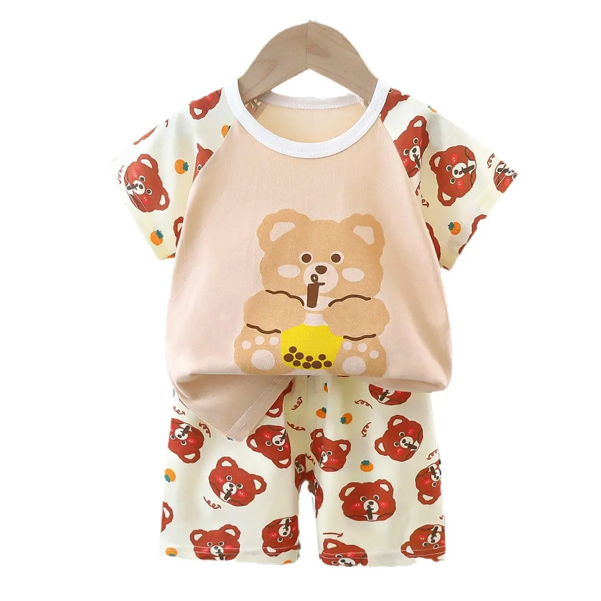 Pink Cartoon Baby T-Shirt Shorts Set for Girls - Image 33
