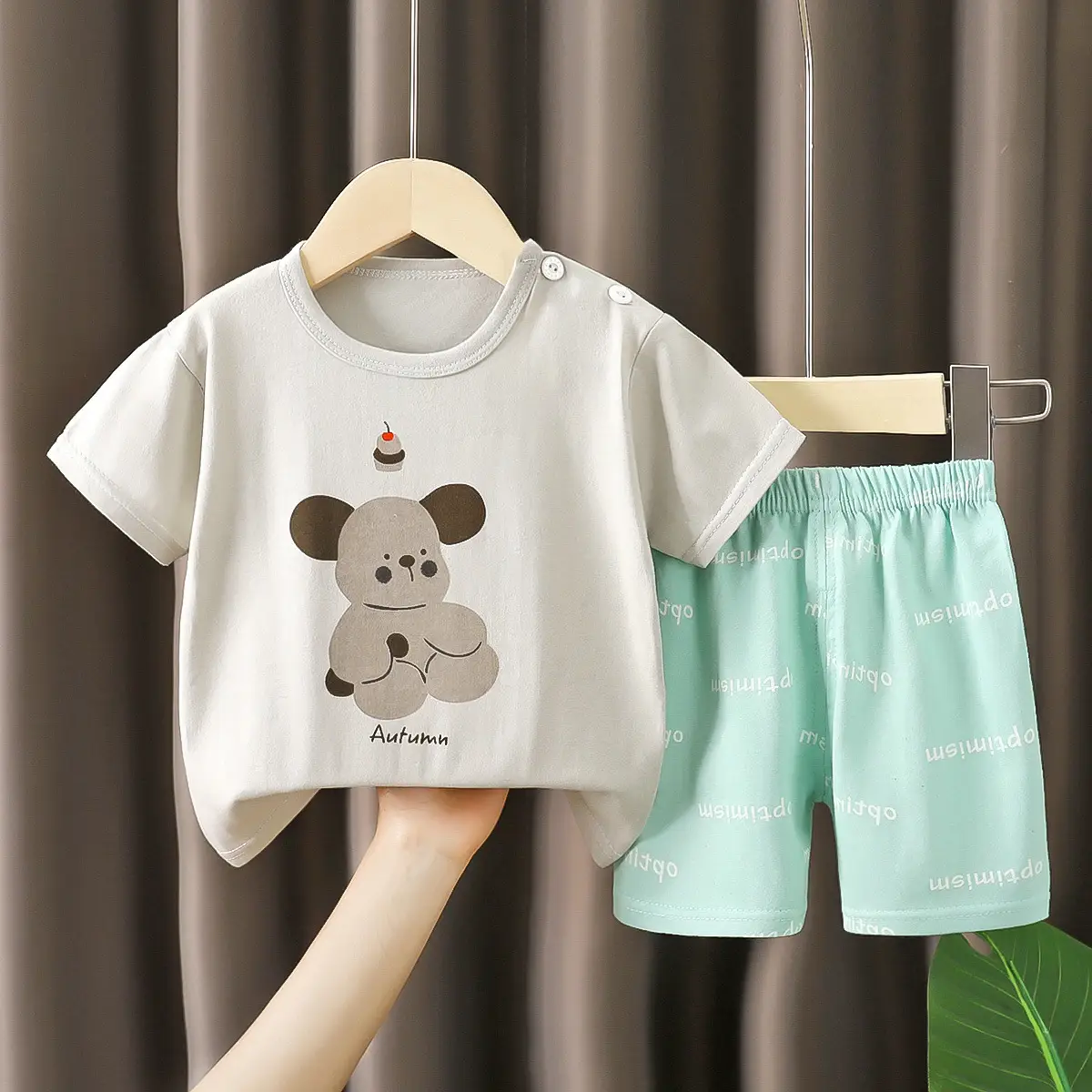 Pink Cartoon Baby T-Shirt Shorts Set for Girls - Image 25