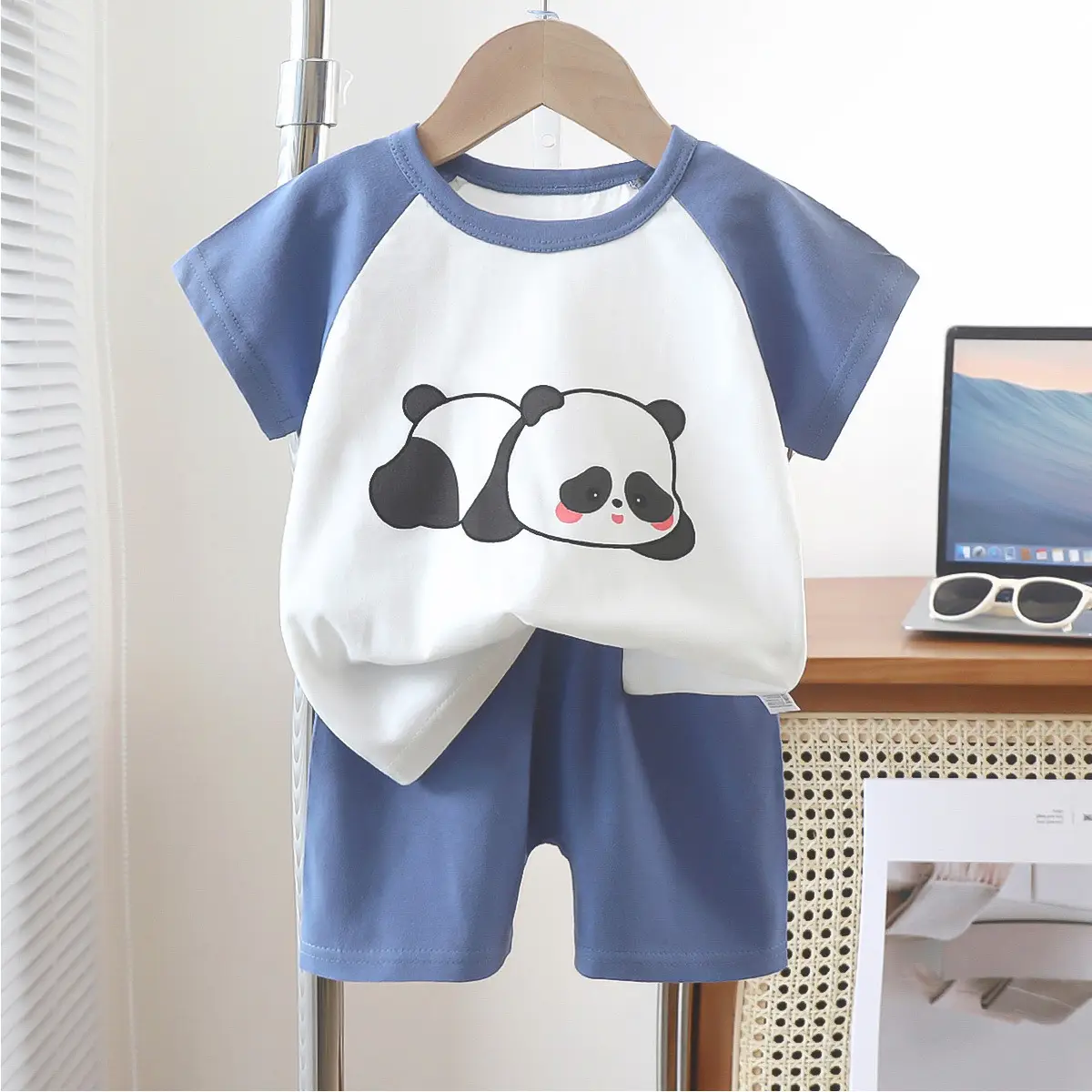 Pink Cartoon Baby T-Shirt Shorts Set for Girls - Image 7