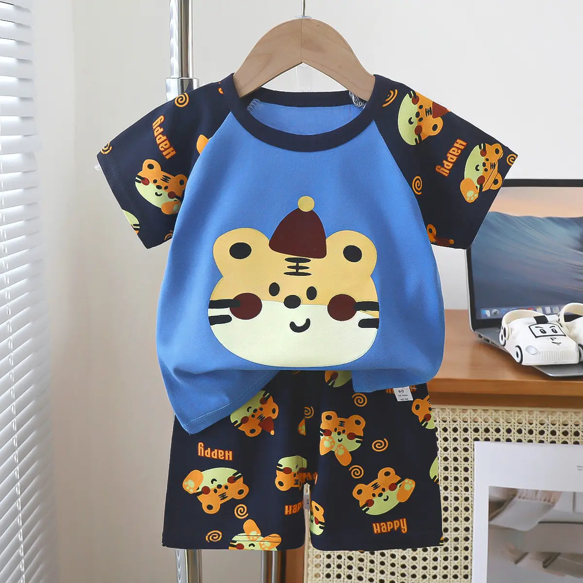 Pink Cartoon Baby T-Shirt Shorts Set for Girls - Image 8
