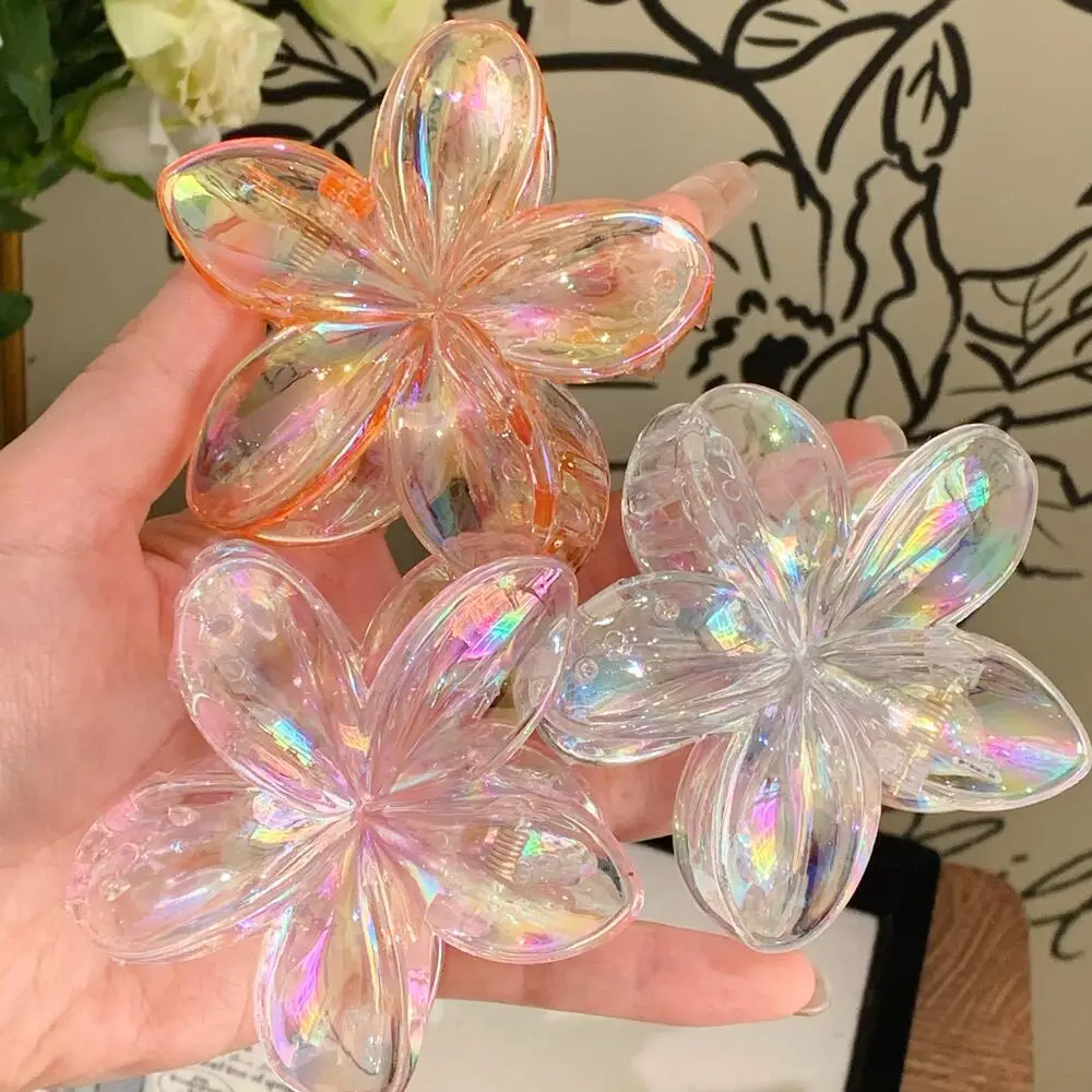 Transparent AB Color Egg Flower Hairpin Clip - Image 9