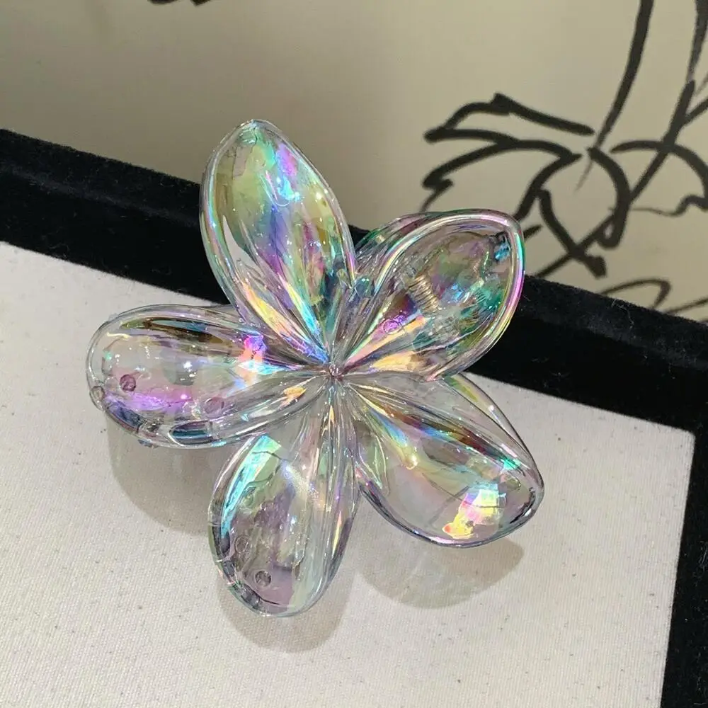 Transparent AB Color Egg Flower Hairpin Clip - Image 3