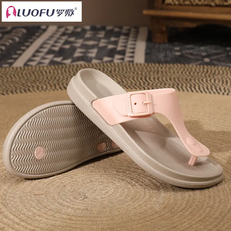 Luofu Women's Pink Wedge Sandals Summer Casual