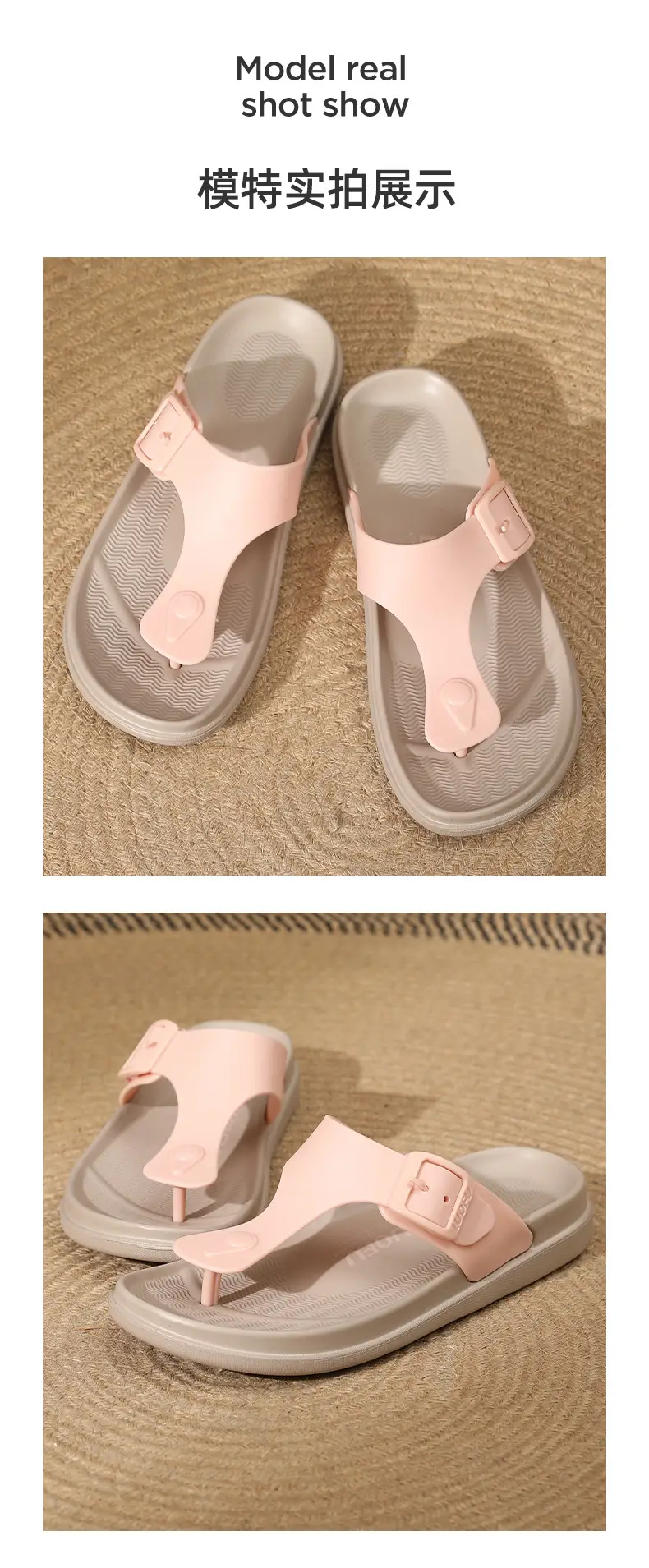 Luofu Women's Pink Wedge Sandals Summer Casual — feature 13