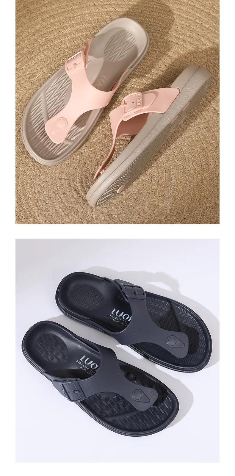 Luofu Women's Pink Wedge Sandals Summer Casual — feature 14