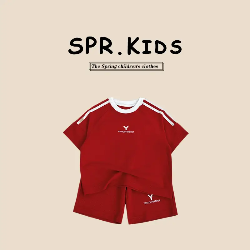 Boys Summer Letter T-Shirt Suit 2026 - Image 2