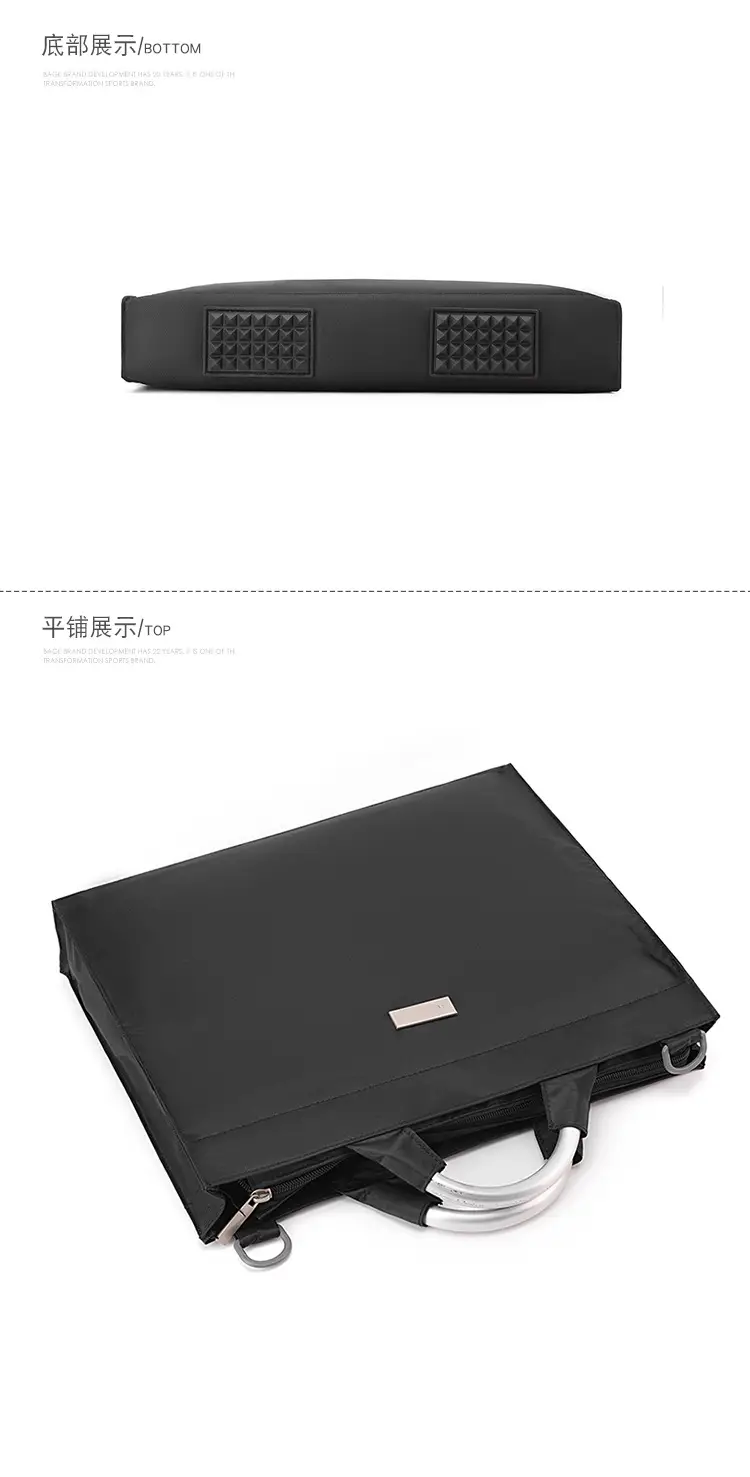 Men's Black Aluminum Nylon Laptop Bag Shoulder Crossbody — feature 17