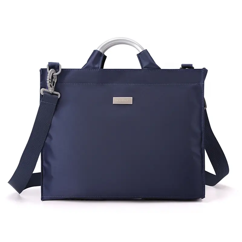 Men's Black Aluminum Nylon Laptop Bag Shoulder Crossbody - Image 2