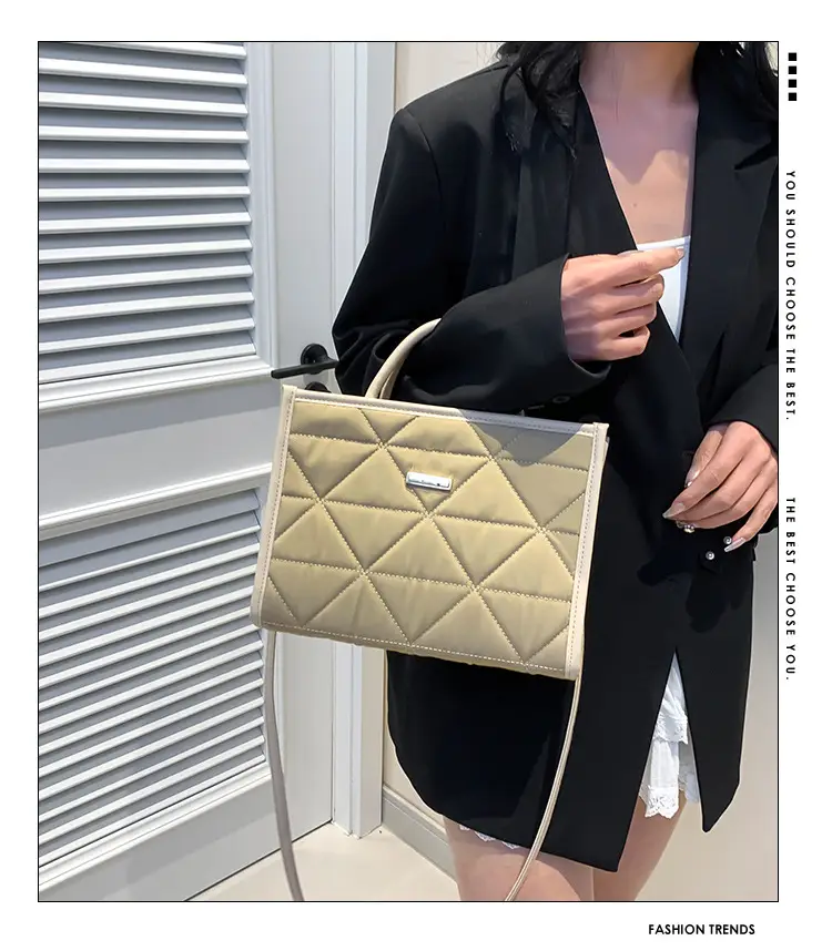 Pink Quilted Women's Large Tote Bag 2024 Spring Summer — feature 1