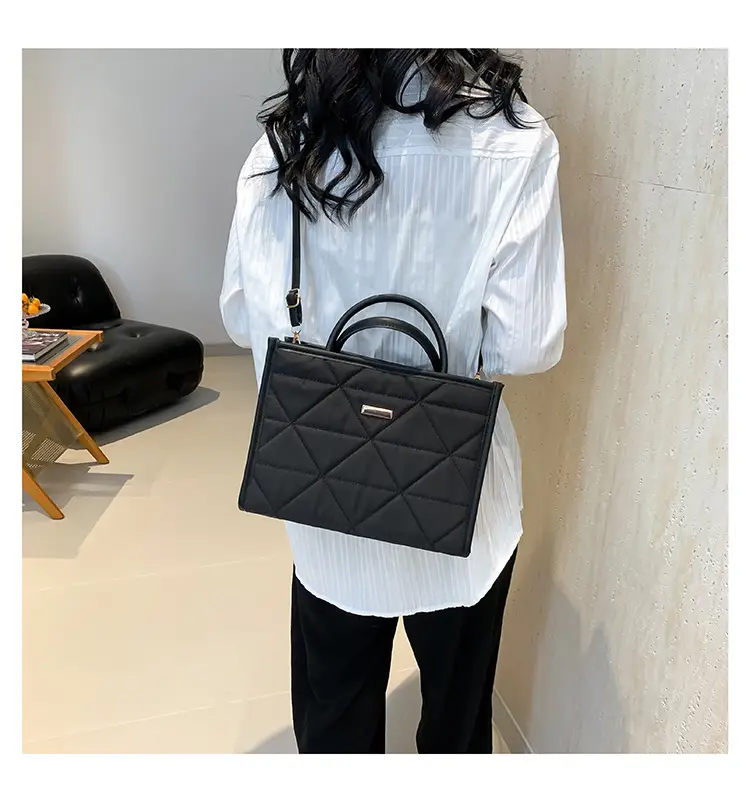 Pink Quilted Women's Large Tote Bag 2024 Spring Summer — feature 12