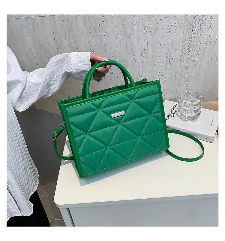 Pink Quilted Women's Large Tote Bag 2024 Spring Summer — feature 13