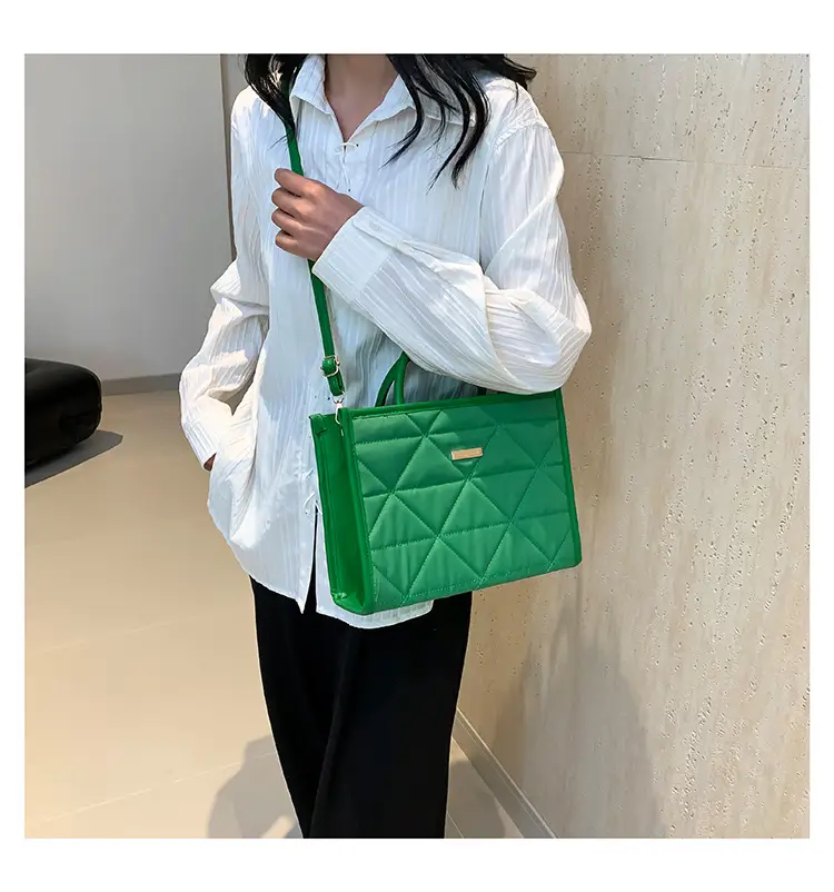 Pink Quilted Women's Large Tote Bag 2024 Spring Summer — feature 14