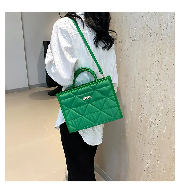 Pink Quilted Women's Large Tote Bag 2024 Spring Summer — feature 15