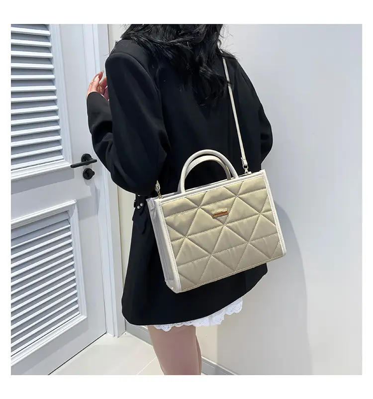 Pink Quilted Women's Large Tote Bag 2024 Spring Summer — feature 20