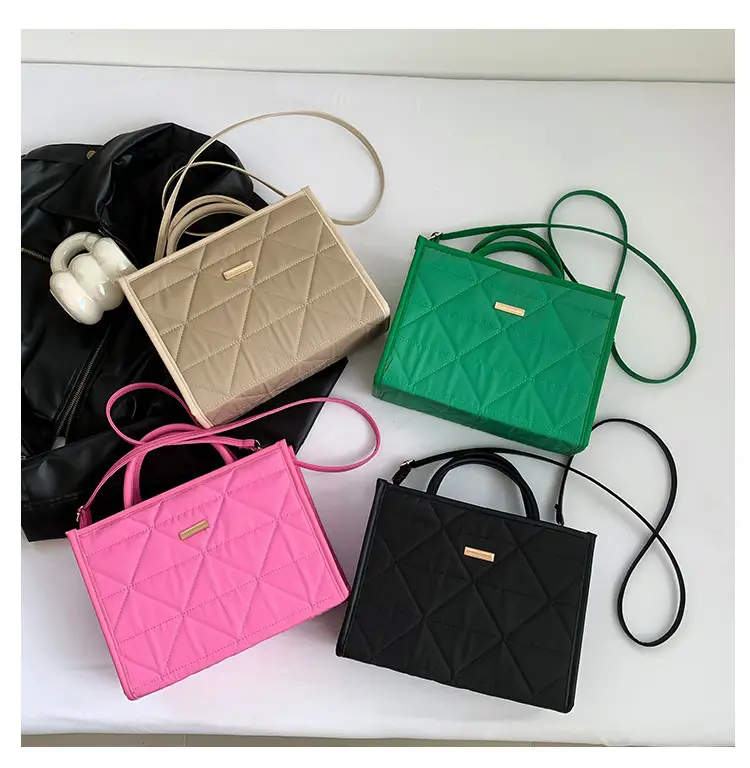 Pink Quilted Women's Large Tote Bag 2024 Spring Summer — feature 21
