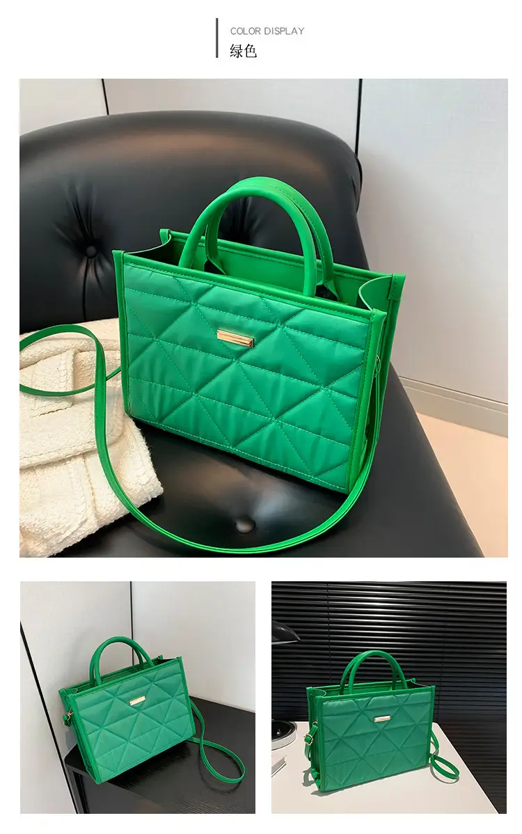 Pink Quilted Women's Large Tote Bag 2024 Spring Summer — feature 24