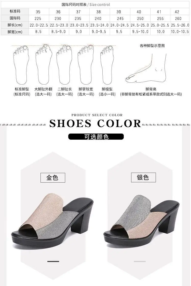 Thick-soled fish-mouth sandals with thick heels for women in 2024 summer new high heels for middle-aged mother sandals — feature 3