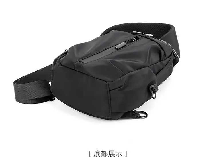Men's Black Nylon Shoulder Backpack with 3 Pockets — feature 19