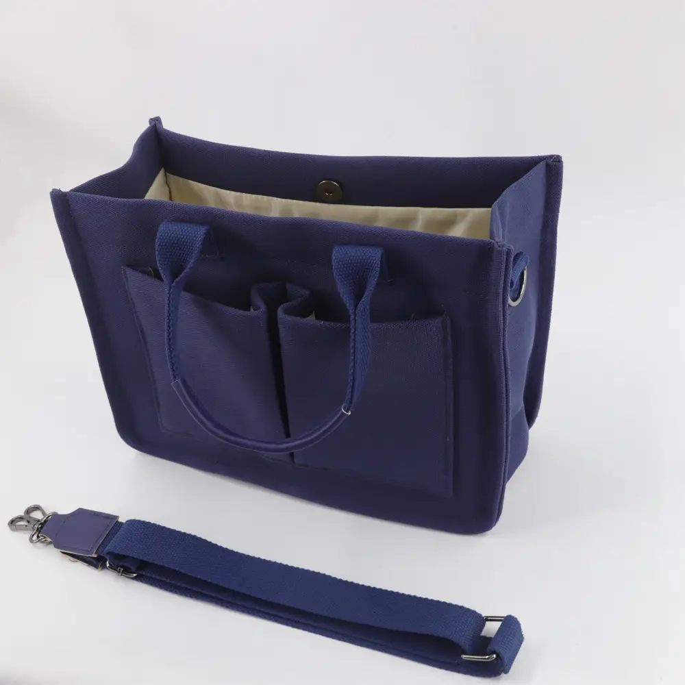Green Canvas Shoulder Crossbody Tote Bag for Students - Image 3
