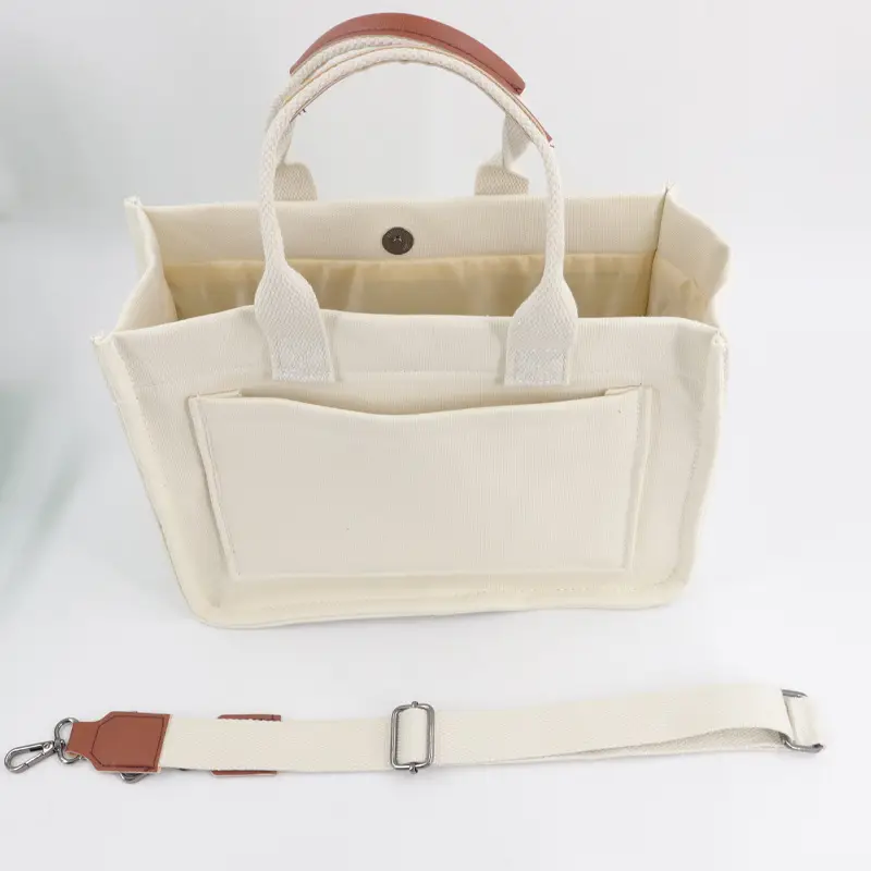 Green Canvas Shoulder Crossbody Tote Bag for Students - Image 4