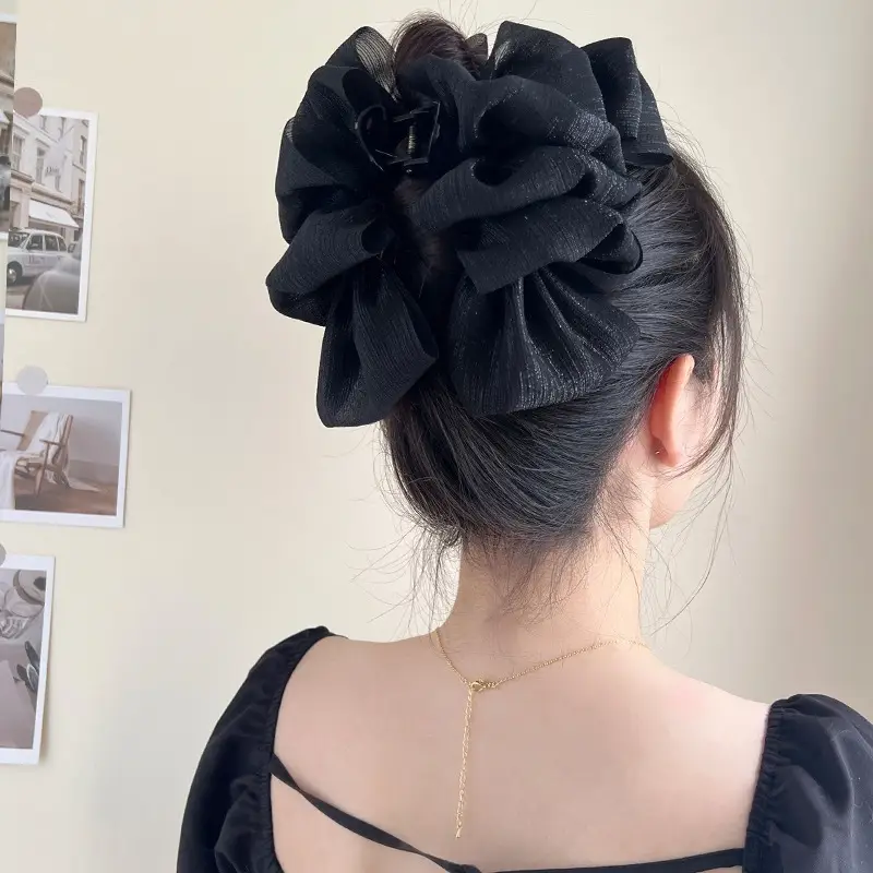 Elegant Bubble Hairpin 20cm Black White Clip