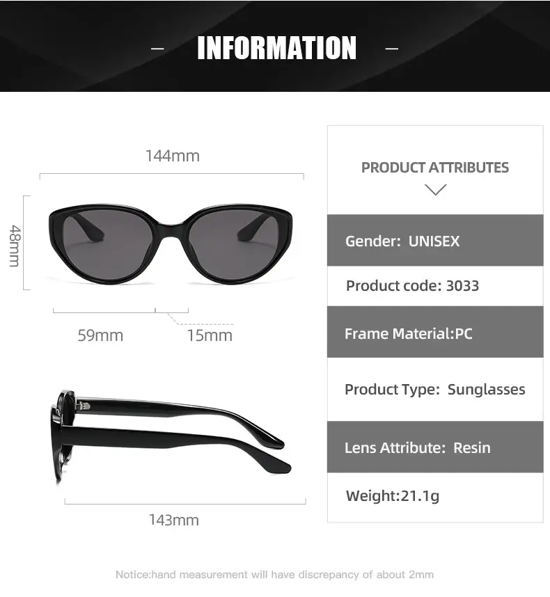 Women's Black Cat's Eye Sunglasses with UV400 — feature 12
